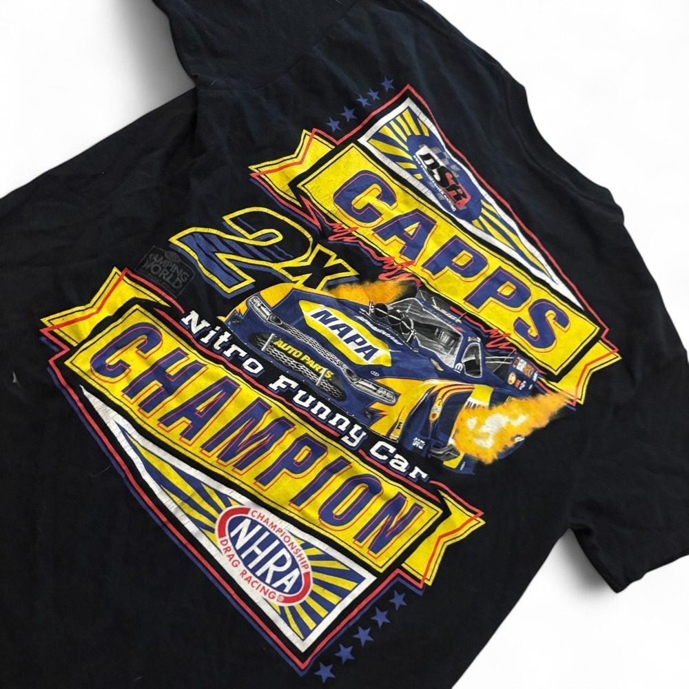 Ron Capps 2X NHRA Nitro Funny Car Champion Racing T-Shirt Mens M Black NAPA